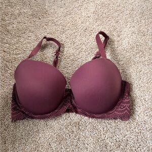 Auden Lace Accent Bra in Deep Burgundy